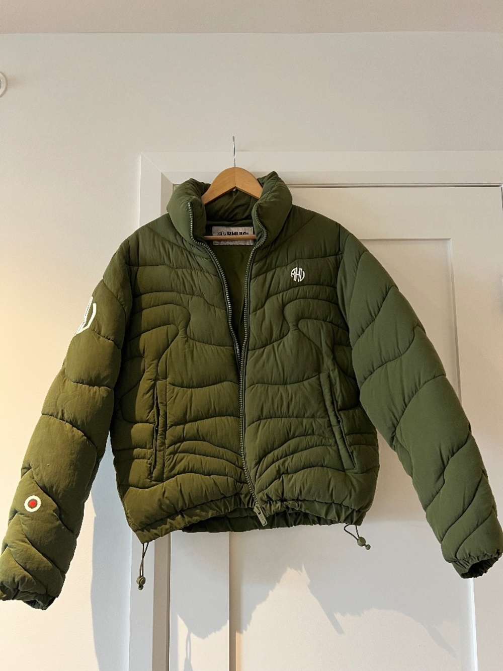 ZARA x RHUIGI Limited Edition Olive Green Puffer Jacket